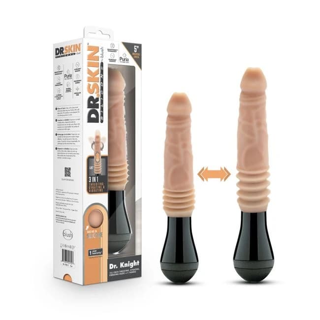 Dr. Skin Dr. Knight Thrusting Gyrating Vibrating Dildo Beige, image 1