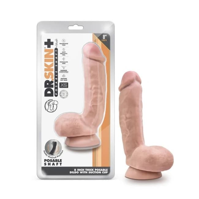 Dr Skin Plus Thick Dildo W/ Squeezable Balls, image 1