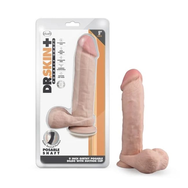 Dr Skin Plus Posable Dildo W/ Balls, image 1