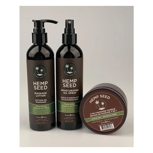 Earthly Body Bundle Buy Two Get One Free - Guava Oil Spray, Candle & Massage Lotion, image 1