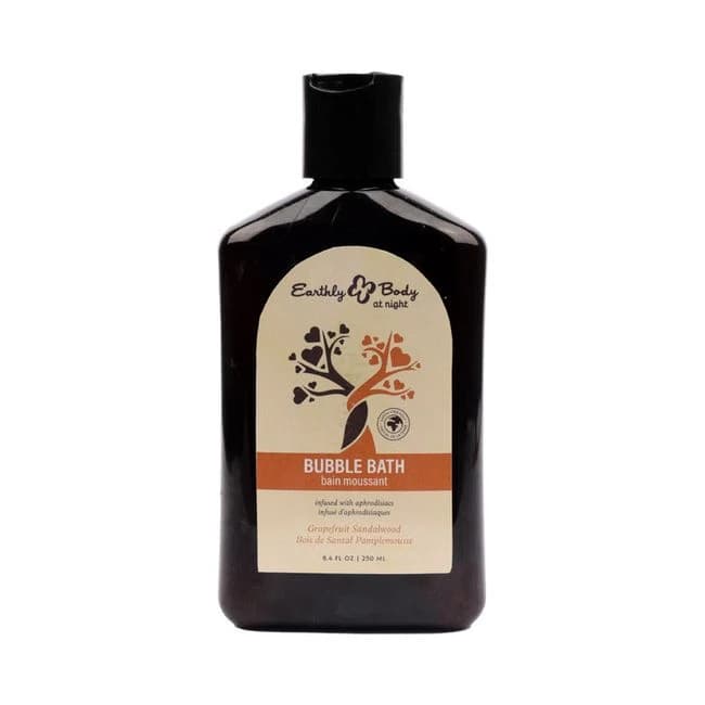 Earthly Body Hemp Seed by Night Aphrodisiac Bubble Bath Grapefruit Sandalwood 8.4 Oz. - Image 1 Earthly Body Hemp Seed by Night Aphrodisiac Bubble Bath Grapefruit Sandalwood 8.4 Oz. - Image 1