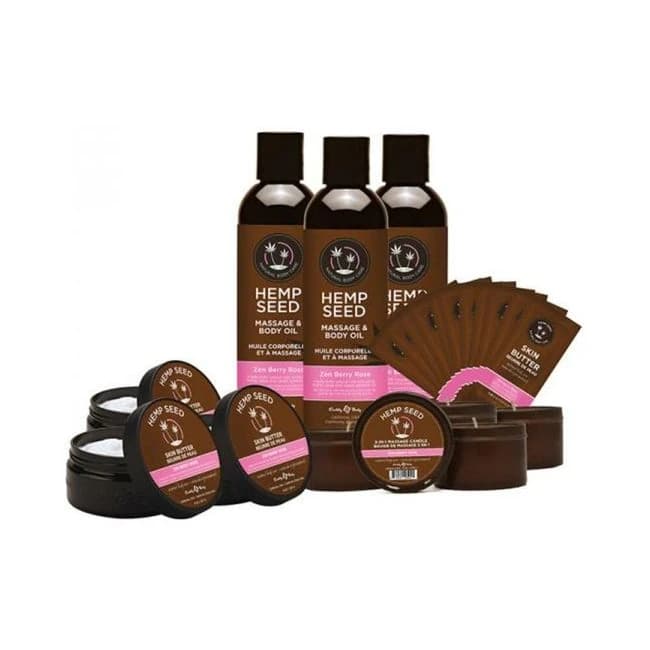Earthly Body Hemp Seed New Fragrance Prepack in Zen Berry Rose Includes: 3 of Each Skin Butter 8 Oz., image 1