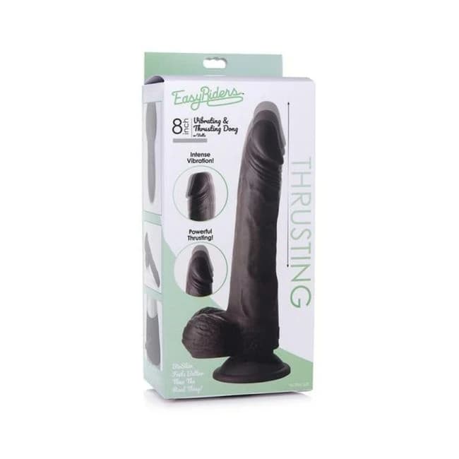 Easy Riders 8 Thrusting Dildo with Balls Dark, image 1