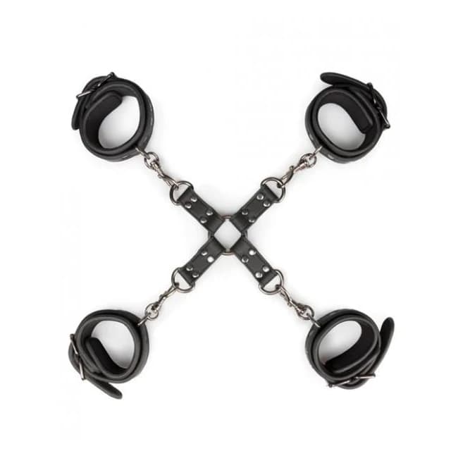 Easy Toys Fetish Hogtie, Ankle & Wrist Cuffs Black, image 1