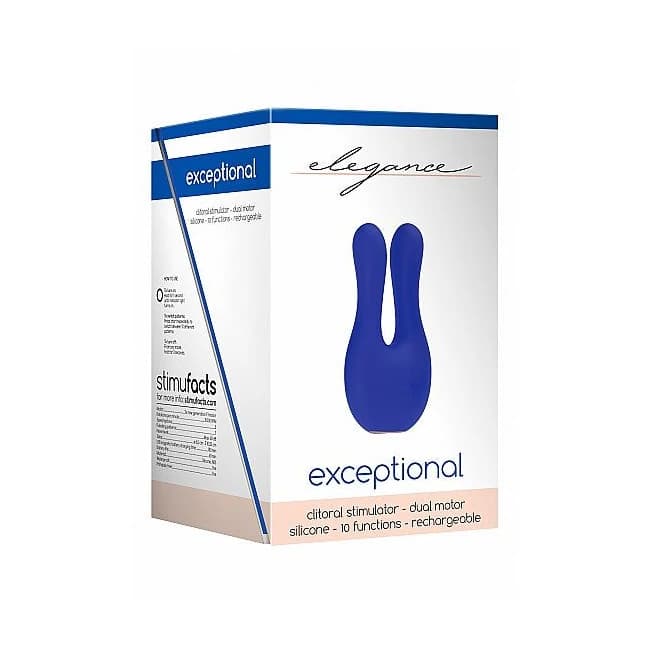 Elegance Dual Motor Clitoral Stimulator Exceptional Blue, image 1