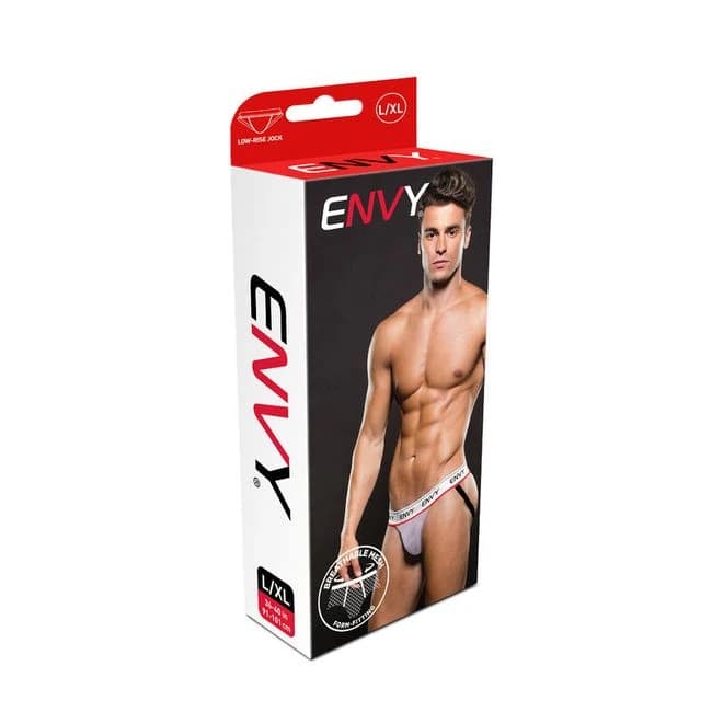 ENVY LOGO ELASTIC LOWRISE MESH JOCK WHITE L/XL - Image 1