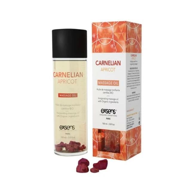 Exsens of Paris Organic Massage Oil Carnelian Apricot with Stones, image 1
