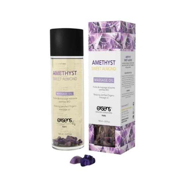 Exsens of Paris Organic Massage Oil Sweet Almond Amethyst Crystals - Image 1 Exsens of Paris Organic Massage Oil Sweet Almond Amethyst Crystals - Image 1