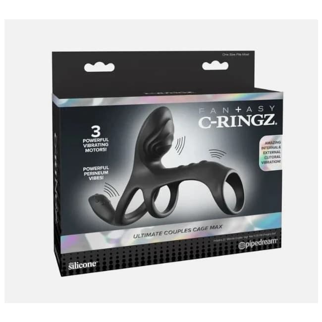 Fantasy C-Ringz Ultimate Couples Cage Max Black, image 1