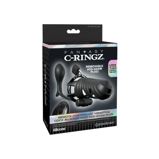 Fantasy C Ringz Vibrating Cock Blocker Blk, image 1