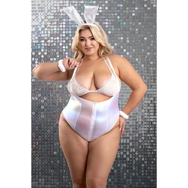 Fantasy Lingerie Bunny Hills 5-Piece Bunny Costume Set White/4xl, image 1