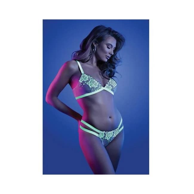 Fantasy Lingerie Glow Night Vision Glow-in-the-Dark Lace Strappy Teddy, image 1