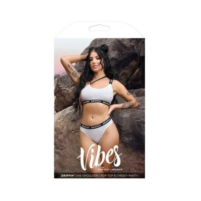 Fantasy Lingerie Vibes Drippin' Iridescent Strappy One-Shoulder Top & Cheeky Panty, image 1