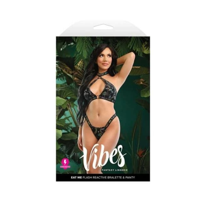 Fantasy Lingerie Vibes Eat Me Flash Reactive Mushroom-Print Bodysuit, image 1