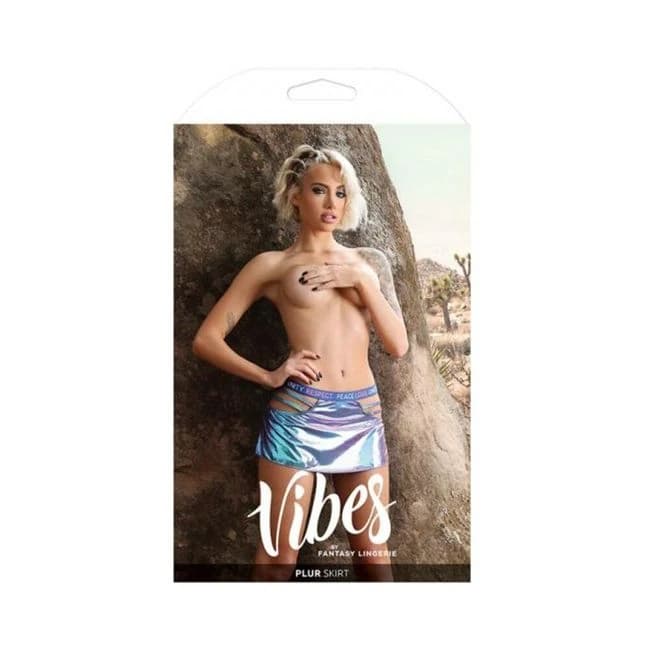 Fantasy Lingerie Vibes Plur Holographic Cut Out Skirt Separate Aqua Holo, image 1