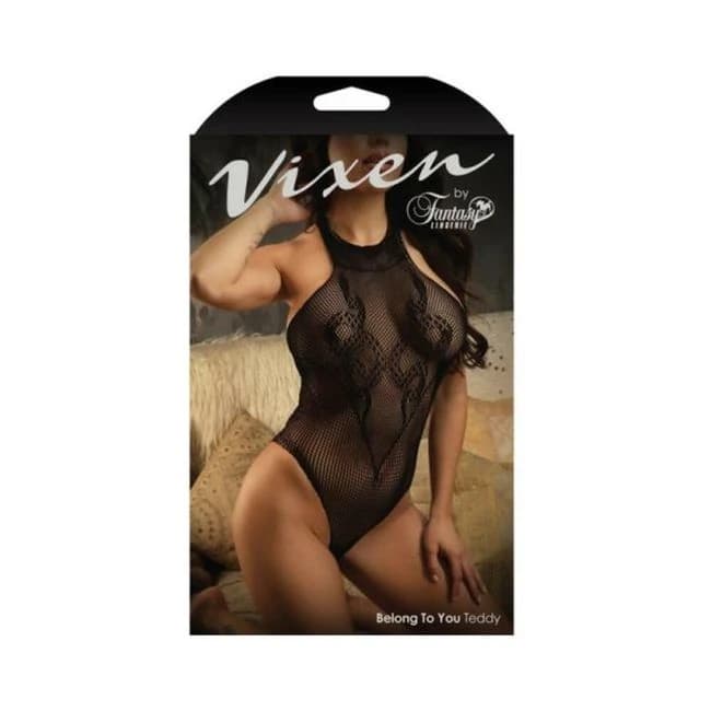 Fantasy Lingerie Vixen Belong to You Serpent Design Seamless Halter Teddy, image 1