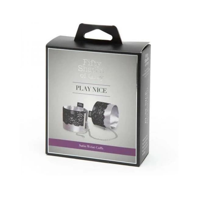 Fifty Shades of Grey Play Nice Satin & Lace Wrist Cuffs, image 1