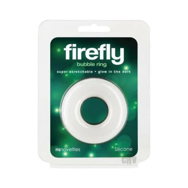 Firefly Glow in the Dark Bubble Cock Ring - Large, White, image 1