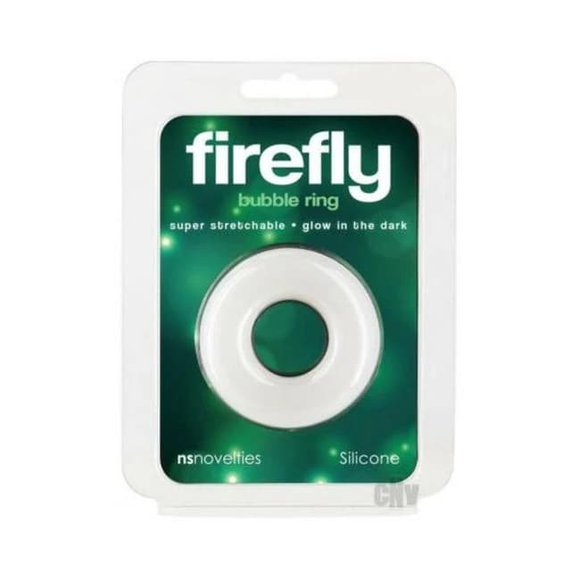Firefly Glow in the Dark Bubble Cock Ring - Medium, White, image 1