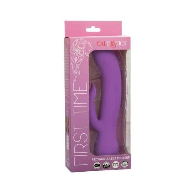 First Time Rechargeable Pleaser Vibrator - Purple, image 1