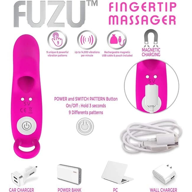 Fuzu Sensa Skin Activated Fingertip Vibe Pink - Image 1 Fuzu Sensa Skin Activated Fingertip Vibe Pink - Image 1