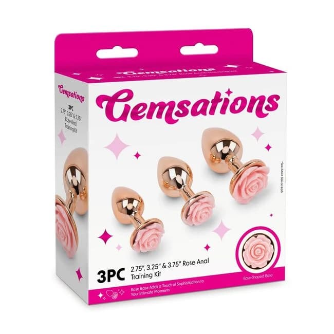 Gemsations 3pc Rose Anal Training Kit Rose Gold, image 1