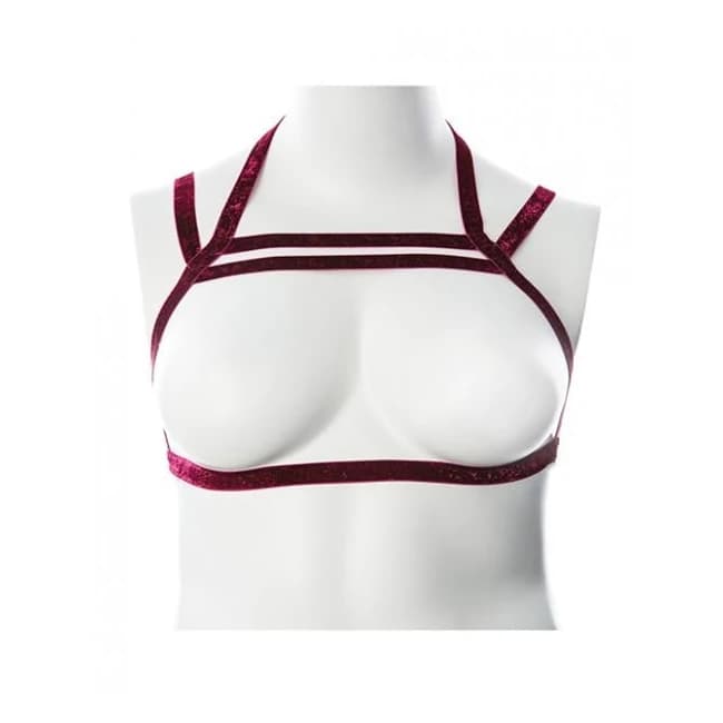 Gender Fluid Sugar Coated Harness - S-L Raspberry Glitter, image 1