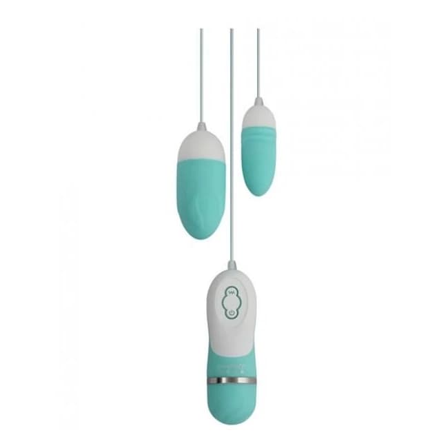 Gigaluv Dual Vibra Bullets 10 Functions Tiffany Blue, image 1