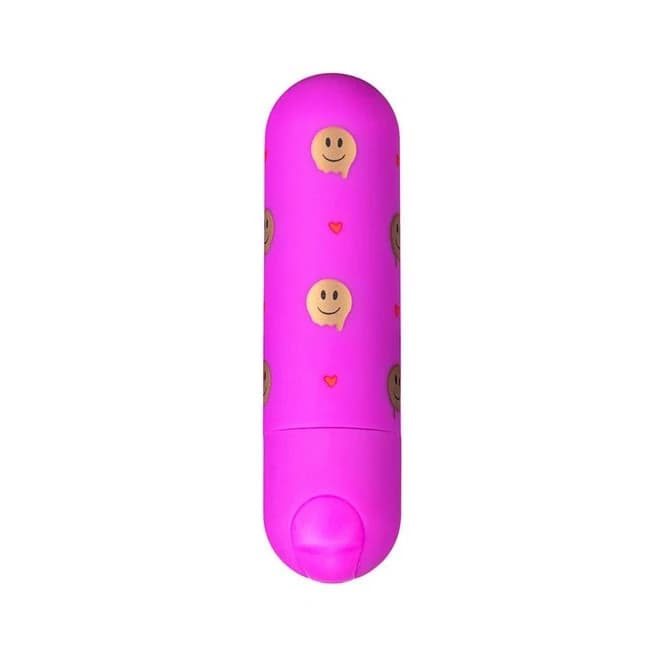 Giggly Super Charged Mini Bullet W/ Smiley Face Pattern - Image 1 Giggly Super Charged Mini Bullet W/ Smiley Face Pattern - Image 1