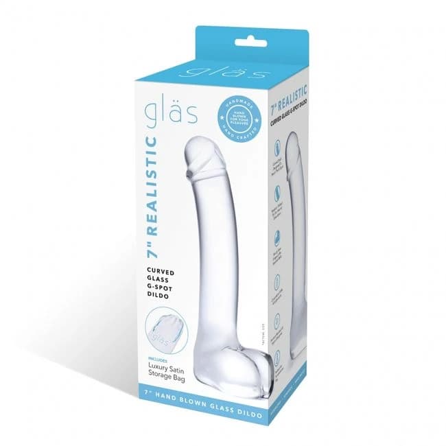 Glas 7 Realistic Curved Glass G Spot Dildo " - Image 1