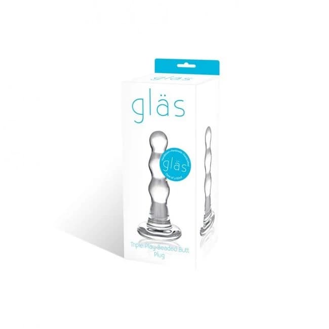 Glas Triple Play Beaded Butt Plug - Image 1