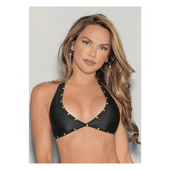 Glow Stones Black Light Dancewear Tri Bra Black O/S, image 1