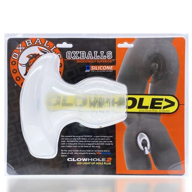 Glowhole-1 Buttplug W/ LED Insert Small Clear Frost, image 1