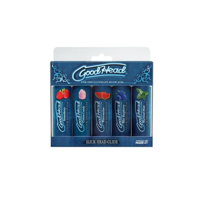Goodhead Slick Head Glide 5pk 1 oz Strawberry Cotton Candy Watermelon Blue Raspberry, image 1