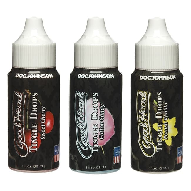 Goodhead Tingle Drops 3 pk 1 oz French Vanilla Sweet Cherry and Cotton Candy, image 1