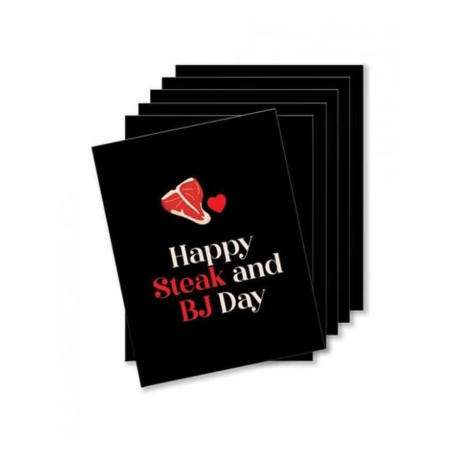 Happy Steak and Bj Day Naughty Greeting Card - Pack of 6, image 1