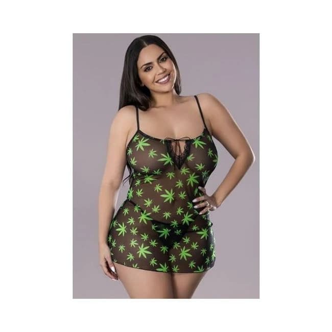 Hazy Dayz Dress & G String Set Pot Leaf, image 1