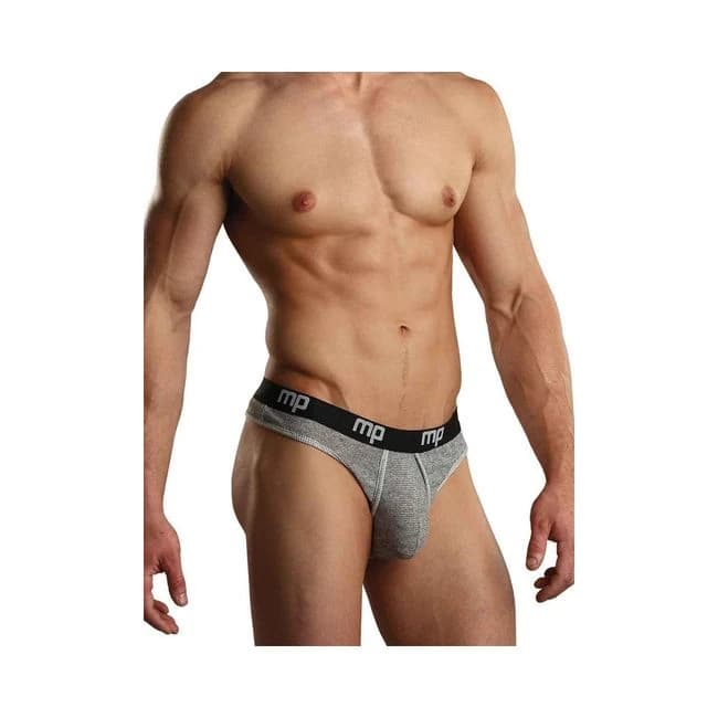Heather Rib Enhancer Low Rise Thong Smoke X-Large, image 1