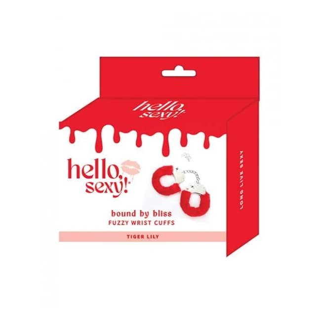 Hello Sexy! Bound by Bliss Fuzzy Wrist Cuffs - Tiger Lily, image 1