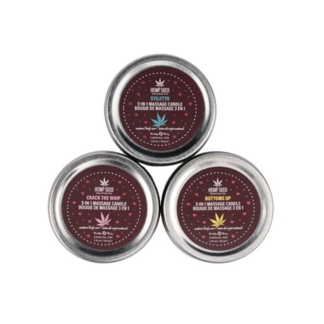 Hemp Seed 3 n 1 Valentine's 2025 Massage Candle Trio 1.75 oz, image 1