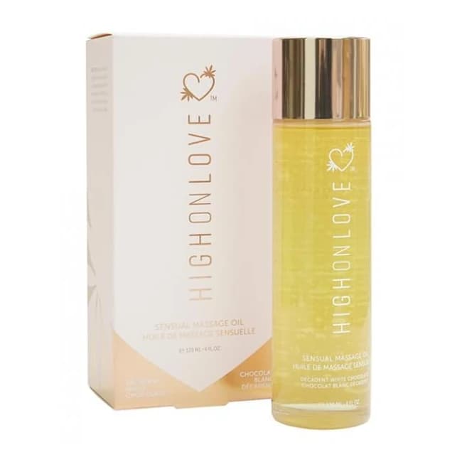 High on Love Hemp Massage Oil - Decadent White Chocolate, image 1