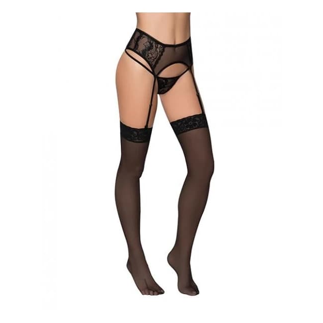 High Waisted Sheer Mesh Garter Belt w/ Adjustable Garter Straps, image 1