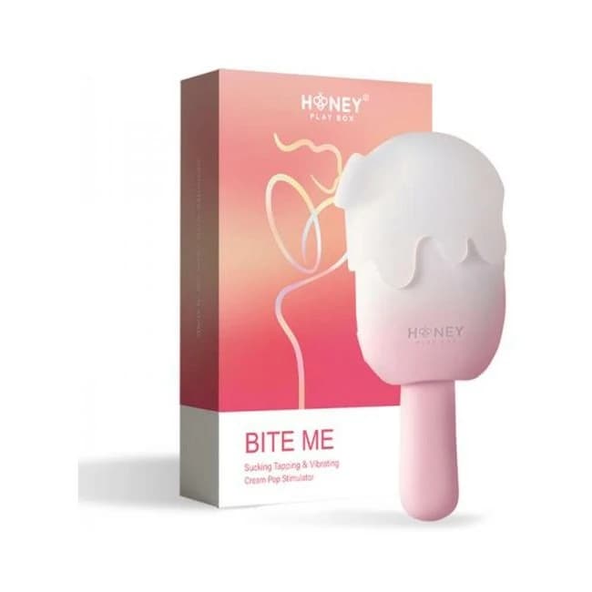 Honey Play Box Bite Me Sucking Tapping & Vibrating Cream Pop Stimulator, image 1