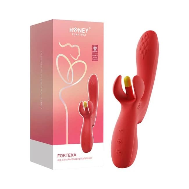 Honey Play Box Fortexa App-Controlled Kinky Finger Flapping Dual Stimulator Red, image 1