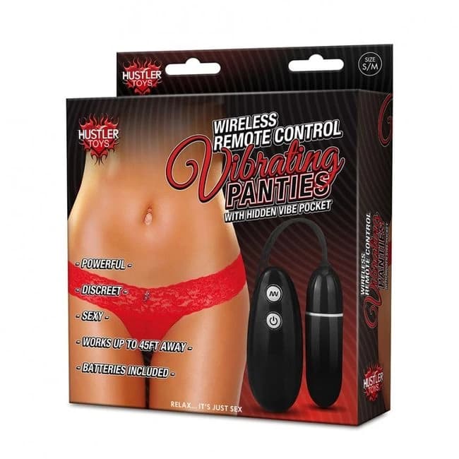 Hustler Red Wireless Remote Control Vibrating Panties M/L, image 1