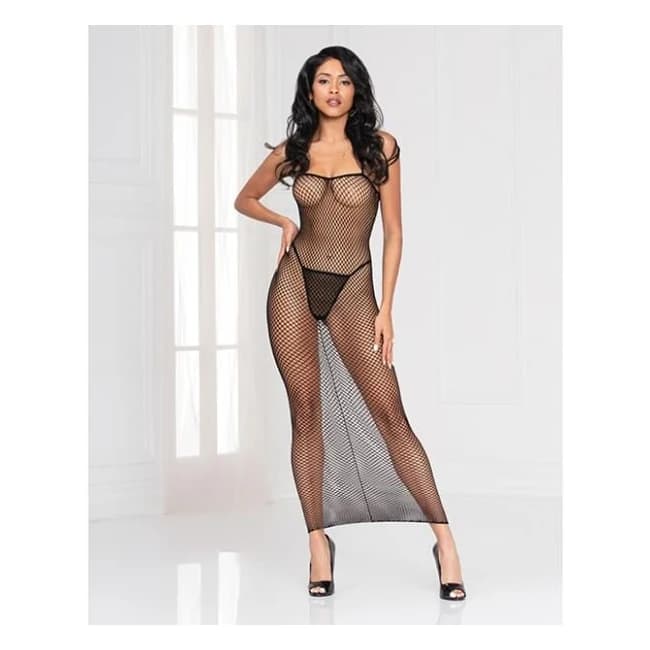 Industrial Net Dress w/ Spaghetti Straps Black O/S, image 1
