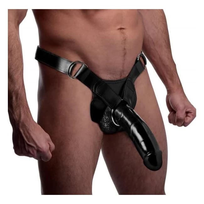 Infiltrator Ii Hollow Strap on with 9 Inches Dildo Black - Image 1 Infiltrator Ii Hollow Strap on with 9 Inches Dildo Black - Image 1