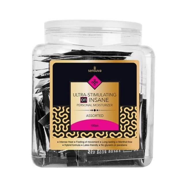 Insane Ultra Stimulating Personal Moisturizer Tub - Asst. Single Use Packet Tub of 100, image 1