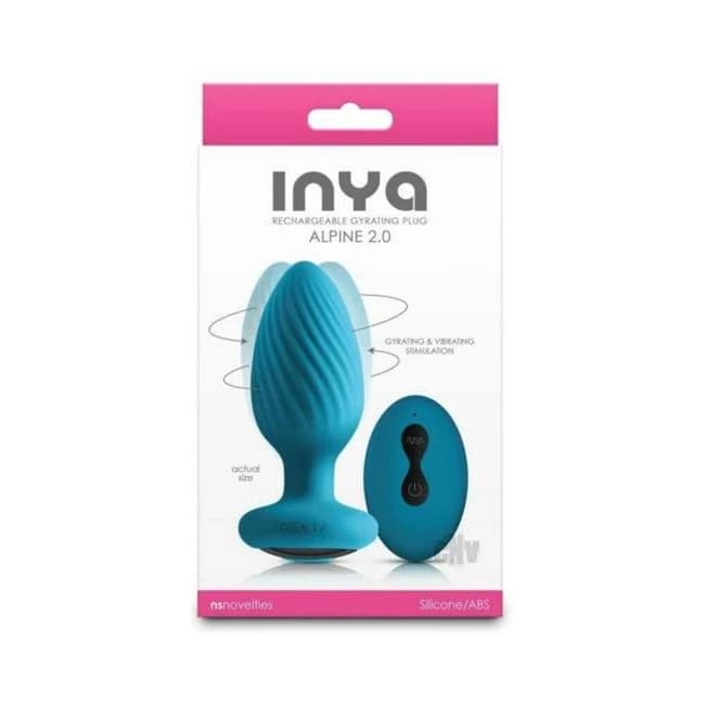 Inya Alpine 2.0 Gyrating and Vibrating Plug with Remote Teal, image 1