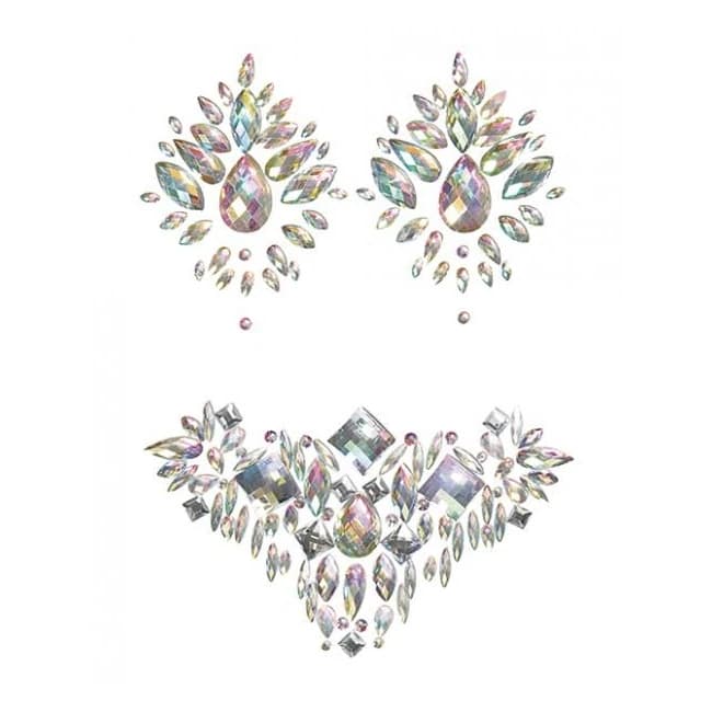 Iridescent Body Gem and Jewel Pasties Set Multi O/S, image 1